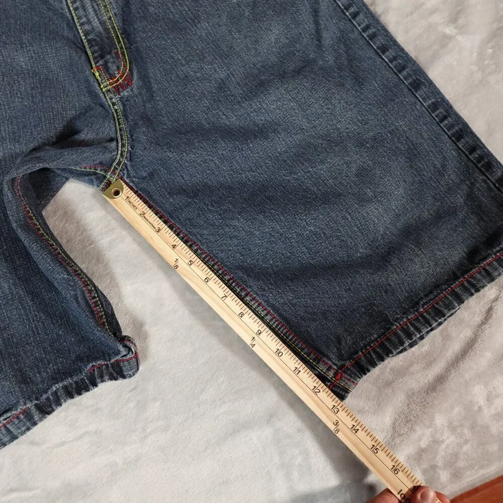 Vintage Brooklyn Xpress Denim Shorts Mens 40 (Fits 38) 13” Pocket Design Baggy - Picture 6 of 8